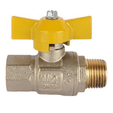 Кран для газа 1/2" ВН DN15 латунный (бабочка) Itap 069