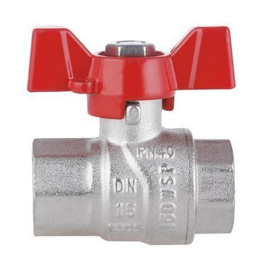 Кран шаровой 1/2" ВВ DN15 латунный (бабочка) Forte SF602