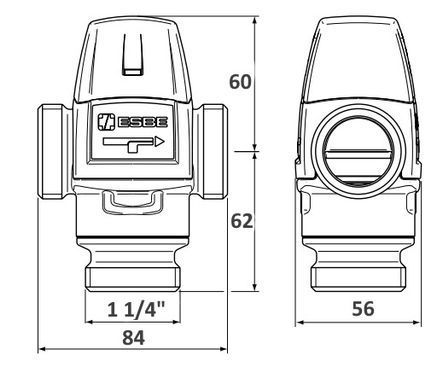 Термостатичний змішувальний клапан 30-70&deg;С DN25 1 1/4" Esbe VTA 572