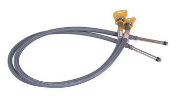 Шланги для смесителя (пара) 60 см 1/2" игла М10x84 мм нейлон. оболочка Forte