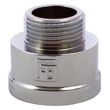 Переходник латунный резьба 3/4" внутр на 1/2" наружн Fado P04C хром