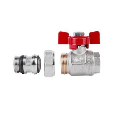 Кран прямой с американкой 1/2" (бабочка) антитека Icma 348