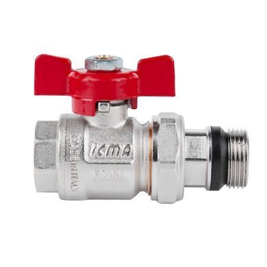 Кран прямой с американкой 1/2" (бабочка) антитека Icma 348