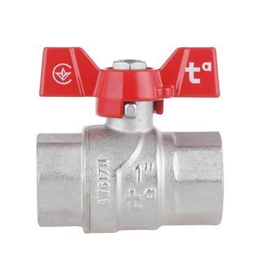 Кран шаровой 1" ВВ DN25 латунный (бабочка) Forte SF602