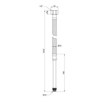 Шланги для смесителя (пара) 100 см 1/2" длинная игла М10x84 мм Thermo Alliance