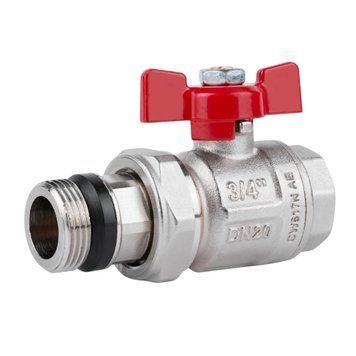 Кран прямой с американкой 3/4" (бабочка) антипротечка Icma 348