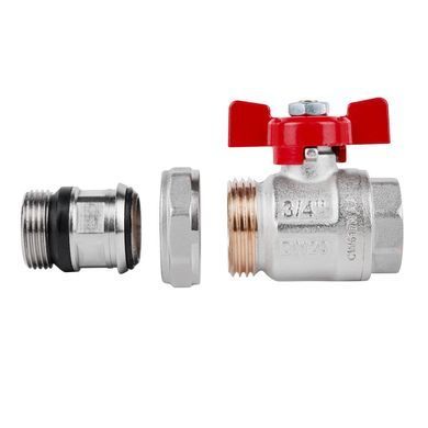 Кран прямой с американкой 3/4" (бабочка) антипротечка Icma 348