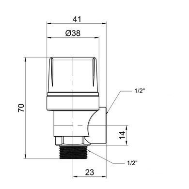 Предохранительный клапан 3,0 бар 1/2" наружная (подрывной) Icma 242