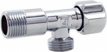 Кран вентильний кутовий приладовий хром 1/2"x3/4" Fado