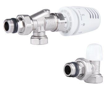 Комплект осьових радіаторних кранів 1/2" з термоголовкою Icma KITN