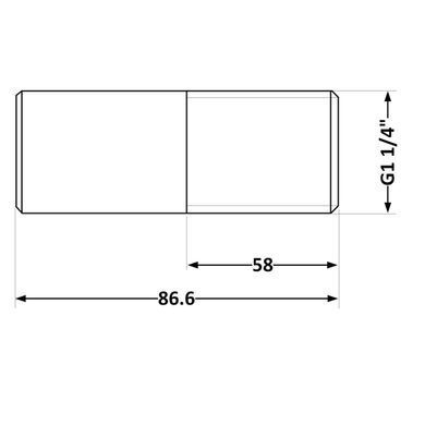 Соединение стальное DN32 x 1 1/4" (под сварку) для труб