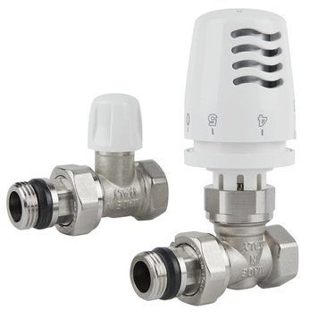 Комплект прямих радіаторних кранів 1/2" з термоголовкою Icma KITH