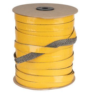 Лента 20x2 до 650&deg;С термостойкая, на клейкой основе, черная