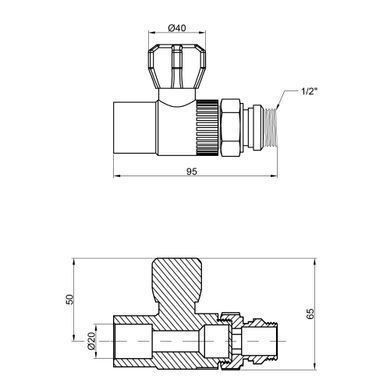 Кран шаровой полипропиленовый прямой 20x1/2" Thermo Alliance