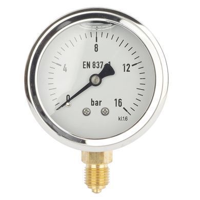 Манометр гліцериновий 0-16 бар &Oslash;63 радіальний 1/4" Forte