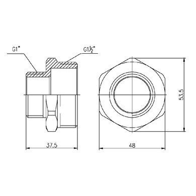 Ніпель перехідний латунний 1 1/2"x1" SF359