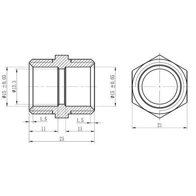Муфта обтискна 16x1/2" зовнішня SF172