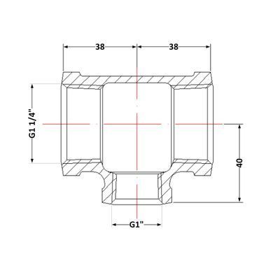 Трійник чавунний 1 1/4" x 1" x 1 1/4" перехідний (оцинкований)