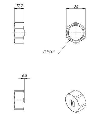 Заглушка латунна різьба внутрішня 1/2" Fado ZV01