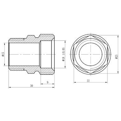 Муфта обтискна 20x1/2" зовнішня SF172