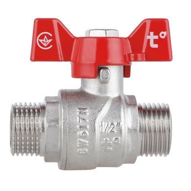 Кран кульовий 1/2" ЗЗ DN15 латунний (метелик) Forte SF606