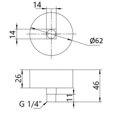Манометр гліцериновий 0-10 бар &Oslash;63 осьовий 1/4" Forte