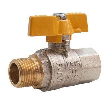 Кран газовий 1/2" ВЗ DN15 латунний (метелик) Fado GB11