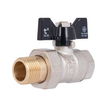 Кран прямой с американкой 1/2" DN15 (бабочка) SD221