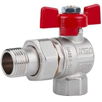 Кран угловой с американкой 1/2" DN15 (бабочка) Icma 361