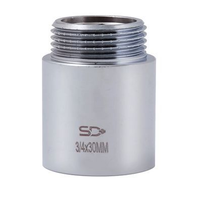 Удлинитель латунный длина 30 мм резьба 3/4" SD13020 хром