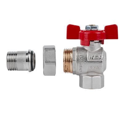 Кран кутовий з американкою 1/2" DN15 (метелик) Icma 361