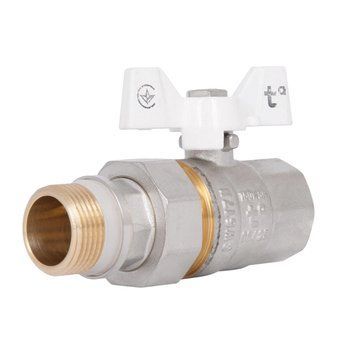 Кран прямой с американкой 3/4" DN20 конус (бабочка) SD900