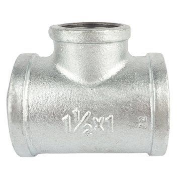 Трійник чавунний 1 1/2" x 1" x 1 1/2" перехідний (оцинкований)