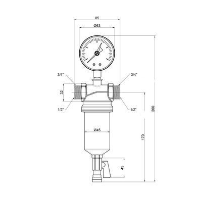 Самопромивний фільтр для води 1/2" Icma 750