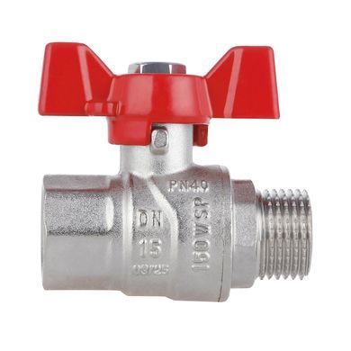 Кран кульовий 1/2" ВЗ DN15 латунний (метелик) Forte SF607