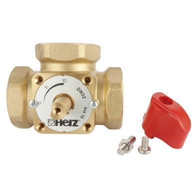 Триходовий поворотний клапан 1 1/4" (DN32) Herz 2137