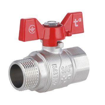 Кран кульовий 3/4" ВЗ DN20 латунний (метелик) Forte SF607