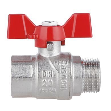Кран шаровой 3/4" ВН DN20 латунный (бабочка) Forte SF607