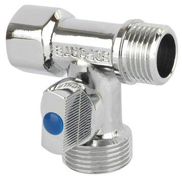 Кран кульовий потрійний приладовий хром 1/2"x3/4" Forte