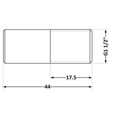 Резьба стальная DN40 x 1 1/2" (под сварку) для труб