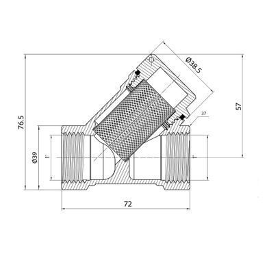 Фильтр грубой очистки 1" (DN25) латунь никелированная Thermo Alliance для воды