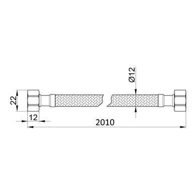 Гибкий шланг-подводка для воды 200 см 1/2" гайка-гайка Thermo Alliance