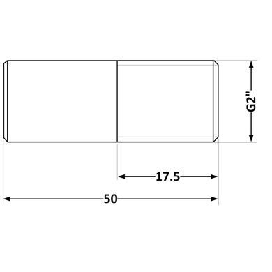 Різьба сталева DN50 x 2" (під зварювання) для труб