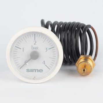 Манометр 0-4 бар &Oslash;37 (выносной капилляр 1м) 1/4" Sime круглый
