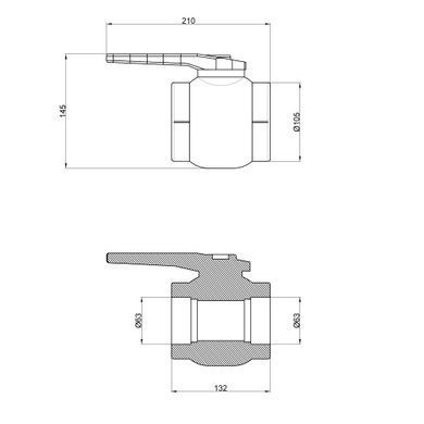 Кран шаровой полипропиленовый PPR 63 Thermo Alliance