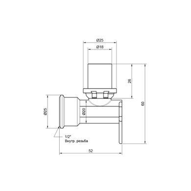 Пресс-уголок монтажный 20х1/2" внутр Icma 410