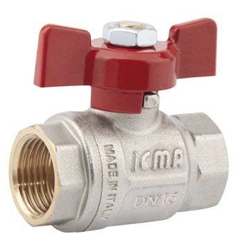 Кран шаровой 1/2" ВВ DN15 латунный (бабочка) Icma 349