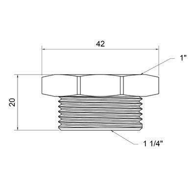 Футорка латунна різьба 1 1/4"x1" SD423