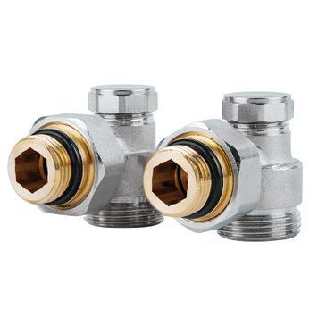 Радіаторний вузол нижнього підключення кутовий 1/2"x3/4" Icma 884