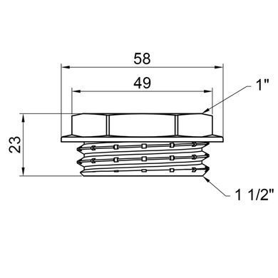 Футорка латунная резьба 1 1/2"x1" SD423